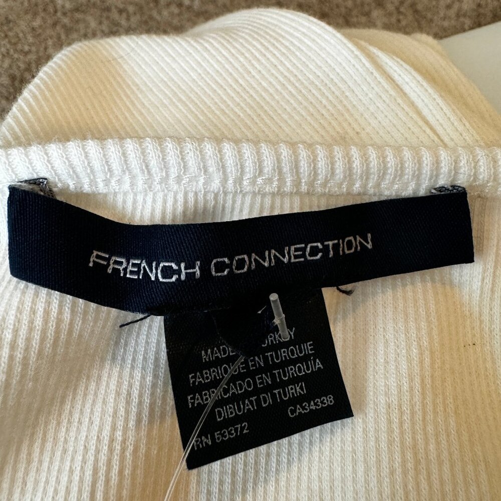 NWT FRENCH CONNECTION Summer White Tank Midi Dress with Crochet Trim Fri… - Picture 4 of 12